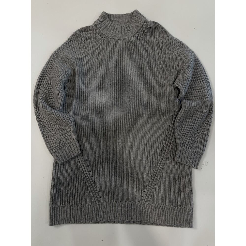 Outerknown Mock Neck Cashmere Sweater Dress in Gray Size S NEW
